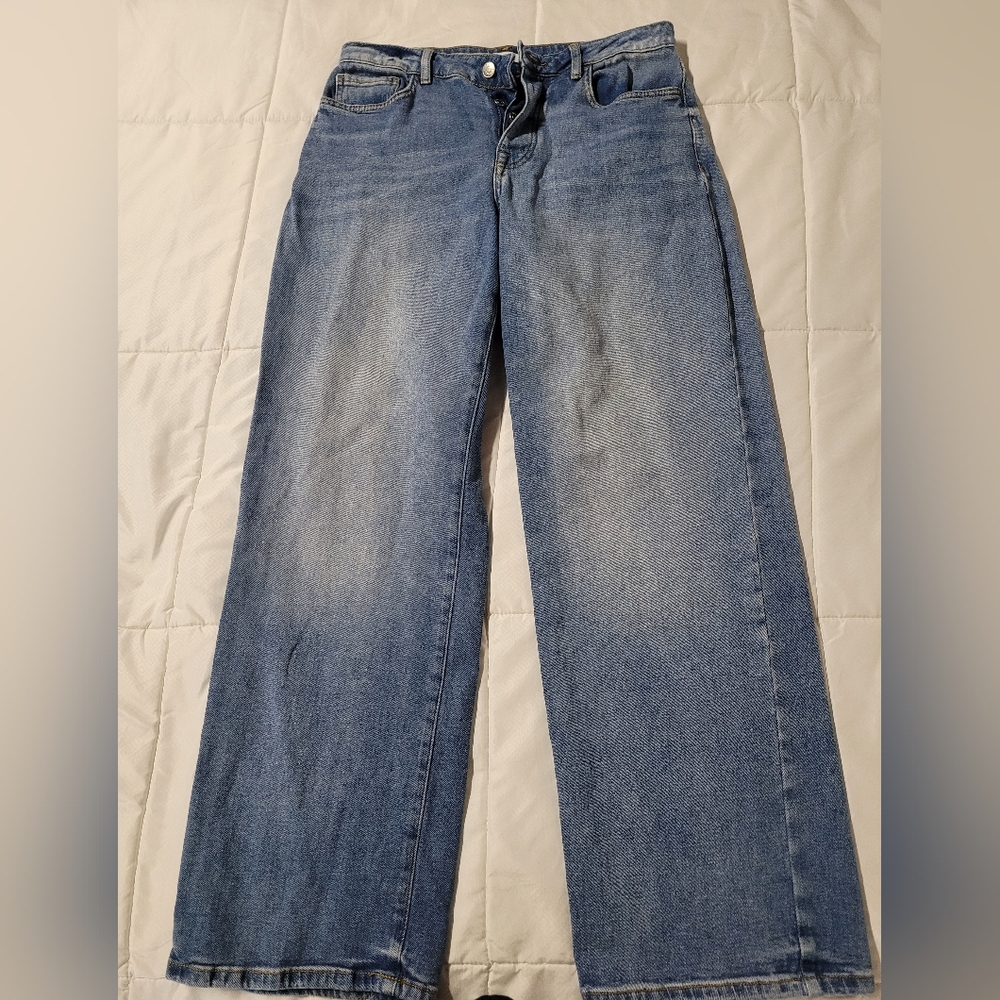 Forever 21 Blue Flare Wide Leg Jeans